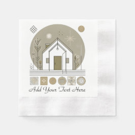 Minimalistisch Geometrisches Napkin-Design Serviette