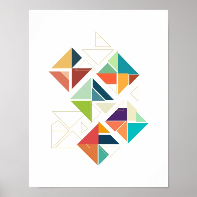 Minimalistisch Geometrisches Planiersystem Poster (Vorne)