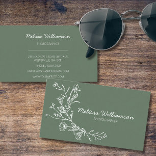 Minimalistisch gesammelte Blume Visitenkarte