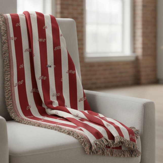 Minimalistisch gestreifte moderne Jacquard-Sondera Decke (Elevate your space with this custom, luxury jacquard throw blanket!)