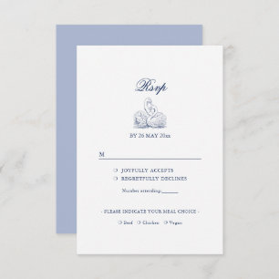 Minimalistisch gezeichnete Bridal Bouquet Optionen RSVP Karte
