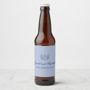 Minimalistisch gezeichnete Hochzeitsnacht Bierflaschenetikett