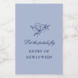 Minimalistisch gezeichnete Hochzeitsstipps-Blume Lebensmitteletikett