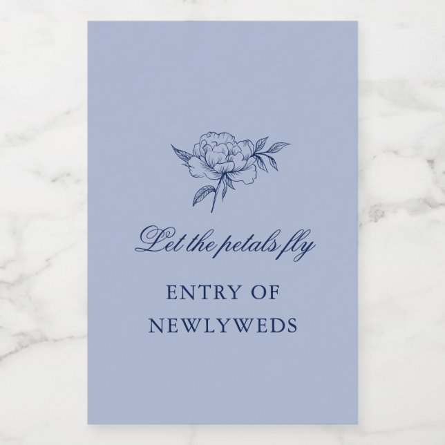 Minimalistisch gezeichnete Hochzeitsstipps-Blume Lebensmitteletikett (Einzelnes Label)