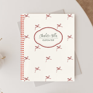 Minimalistisch Girly Coquette Bow Spiral Notizbuch