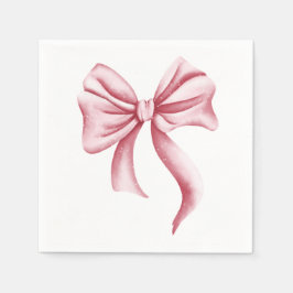 Minimalistisch Girly Pink Bow Party Serviette