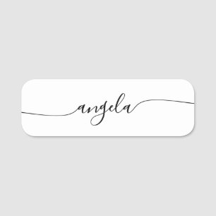 Minimalistisch Glam zentriertes Signaturskript Namensschild