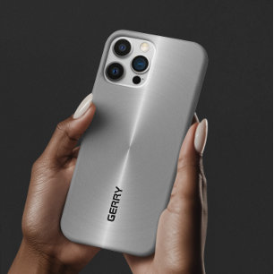 Minimalistisch glänzend metallisch silbergrau Case-Mate iPhone hülle