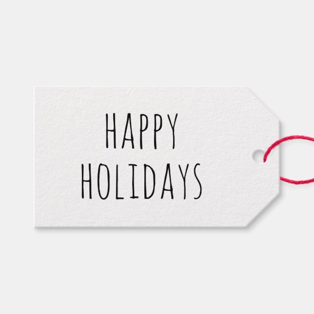 Minimalistisch glückliche Ferien. Modern Simple Ch Geschenkanhänger (Vorderseite (Horizontal))