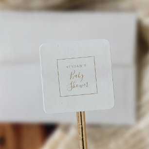 Minimalistisch Gold Baby Dusche Umschlag Aufkleber