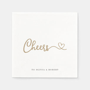 Minimalistisch Gold Cheers Polterabend Napkins Serviette