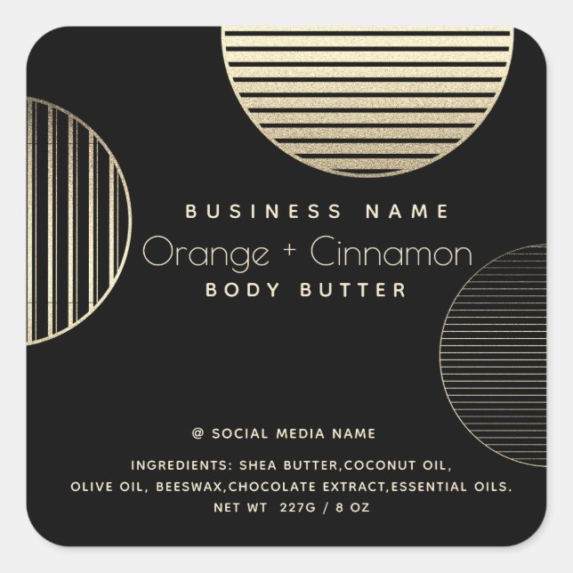 Minimalistisch Gold Circles Einfache moderne Quadratischer Aufkleber (Vorderseite)