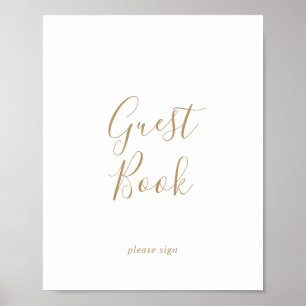 Minimalistisch Gold Gast Book Sign Poster