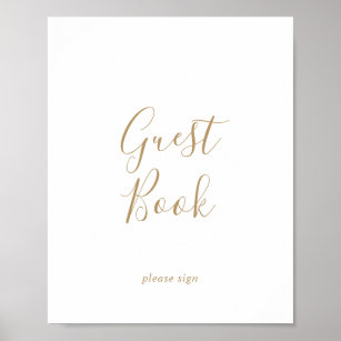 Minimalistisch Gold Gast Book Sign Poster