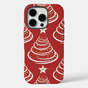 Minimalistisch Gold Glitzer Weihnachtsbaumen iPhone 16 Pro Hülle