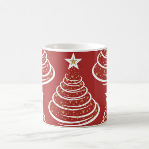 Minimalistisch Gold Glitzer Weihnachtsbaumen Kaffeetasse