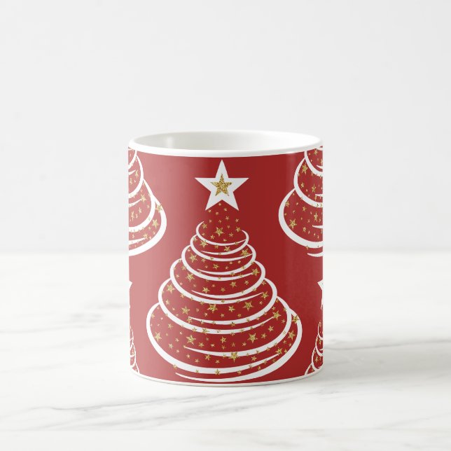 Minimalistisch Gold Glitzer Weihnachtsbaumen Kaffeetasse (Mittel)