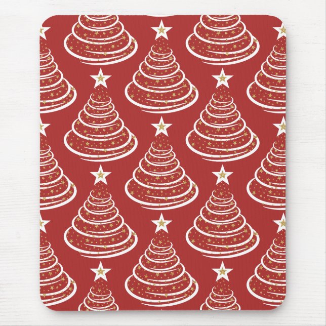 Minimalistisch Gold Glitzer Weihnachtsbaumen Mousepad (Vorne)