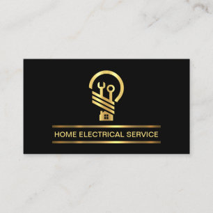 Minimalistisch-Gold-Line-Elektrische Glühbirne Visitenkarte