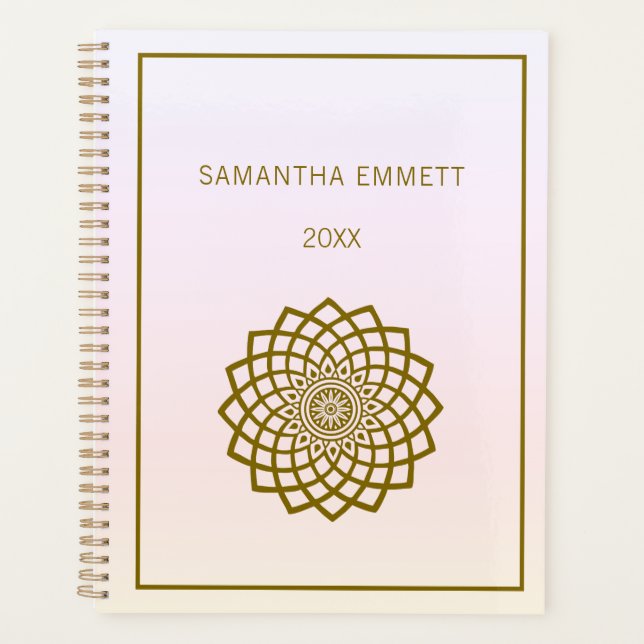 Minimalistisch Gold Mandala Planer (Vorderseite)