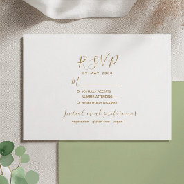 Minimalistisch Gold Modern Wedding RSVP Card