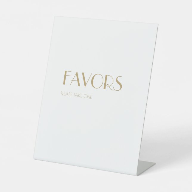 Minimalistisch Gold Moderne Art Deco Gastgeschenke Sockelschild (Vorderseite)