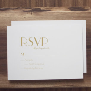 Minimalistisch Gold Moderne Art Deco Wedding RSVP  Karte