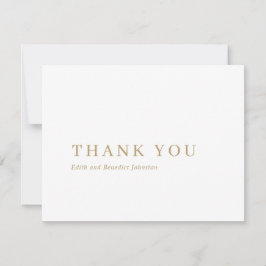 Minimalistisch Gold Moderne Hochzeit Dankeskarte