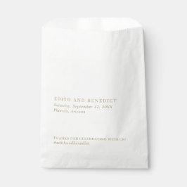 Minimalistisch Gold Moderne Hochzeit Geschenktütchen