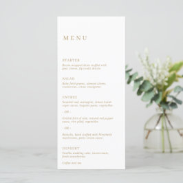 Minimalistisch Gold Moderne Hochzeit Menükarte