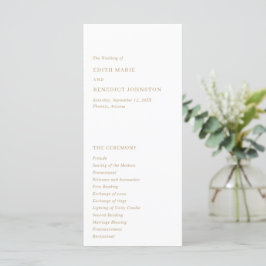 Minimalistisch Gold Moderne Hochzeit Programm