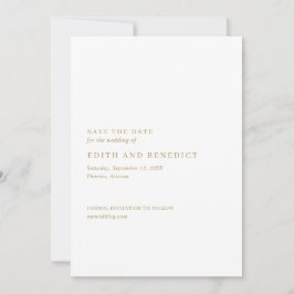Minimalistisch Gold Moderne Hochzeit Save The Date