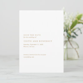 Minimalistisch Gold Moderne Hochzeit Save The Date