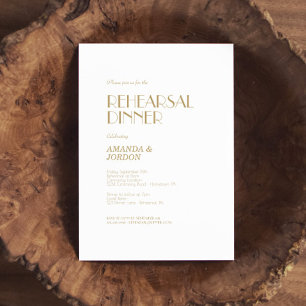 Minimalistisch Gold Modernes Art Deco Probe Abende Einladung