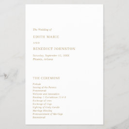 Minimalistisch Gold - Modernes Hochzeitsprogramm