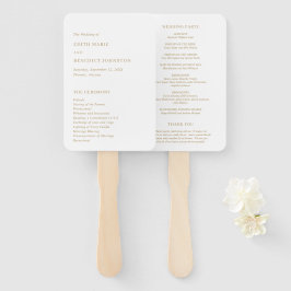 Minimalistisch Gold - Modernes Hochzeitsprogramm Fächer