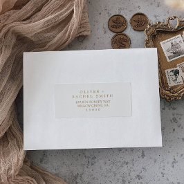 Minimalistisch Gold Typografy Guest Address Labels