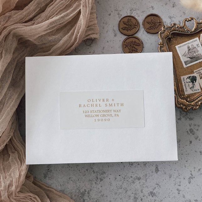 Minimalistisch Gold Typografy Guest Address Labels (Von Creator hochgeladen)