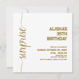 Minimalistisch Gold Überraschung Geburtstag