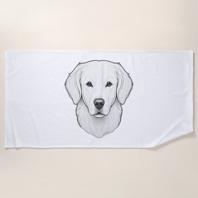 Minimalistisch Golden Retriever Strandtuch (Vorderseite)