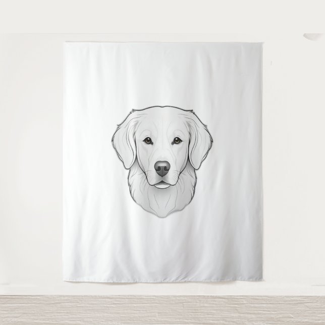 Minimalistisch Golden Retriever Wandteppich (Vorderseite)