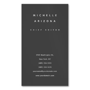 Minimalistisch Grau Beruflich modern Magnetische Visitenkarte