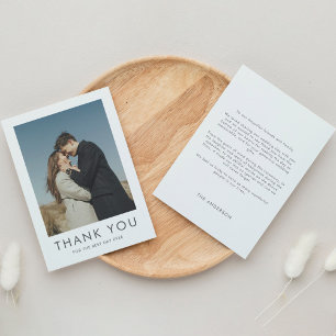 Minimalistisch Grau für die beste Hochzeit am Tag Dankeskarte