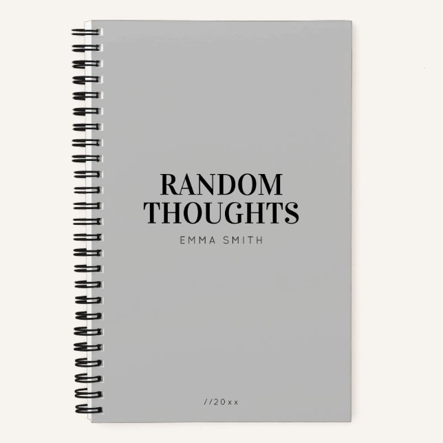 Minimalistisch-Grau-Notebook Notizbuch (Vorderseite)