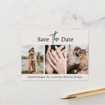 Minimalistisch Grau Save the Date