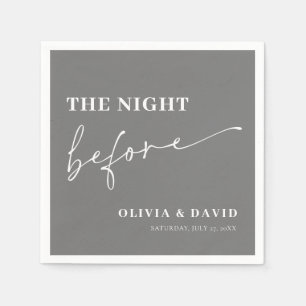 Minimalistisch Grau The Night Before Probe Dinner Serviette