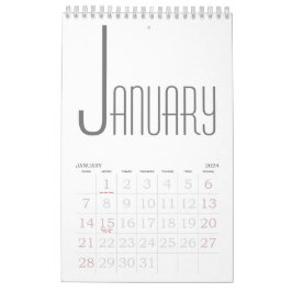 Minimalistisch Grau und Weiß Kalender