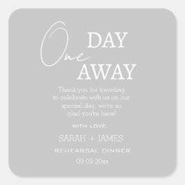 Minimalistisch Graue eines Tages Hochzeit Danke Quadratischer Aufkleber