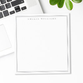 Minimalistisch-graue Monogramm-Zwei-Grenze Notizblock