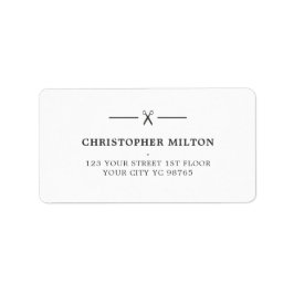 Minimalistisch-graue Schere Friseursalon Adressaufkleber